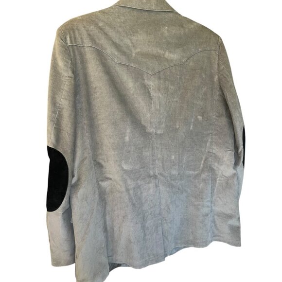Vtg 1970s H Bar C Hi Sierra Gray Corduroy 2 Button Blazer w/ Suede Elbow Sz 48L - Picture 5 of 8